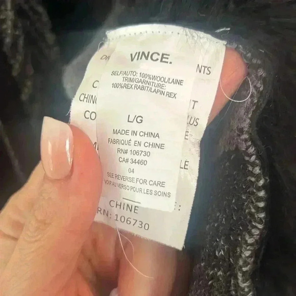 Vince fur front sweater back vest size L - Picture 6 of 7